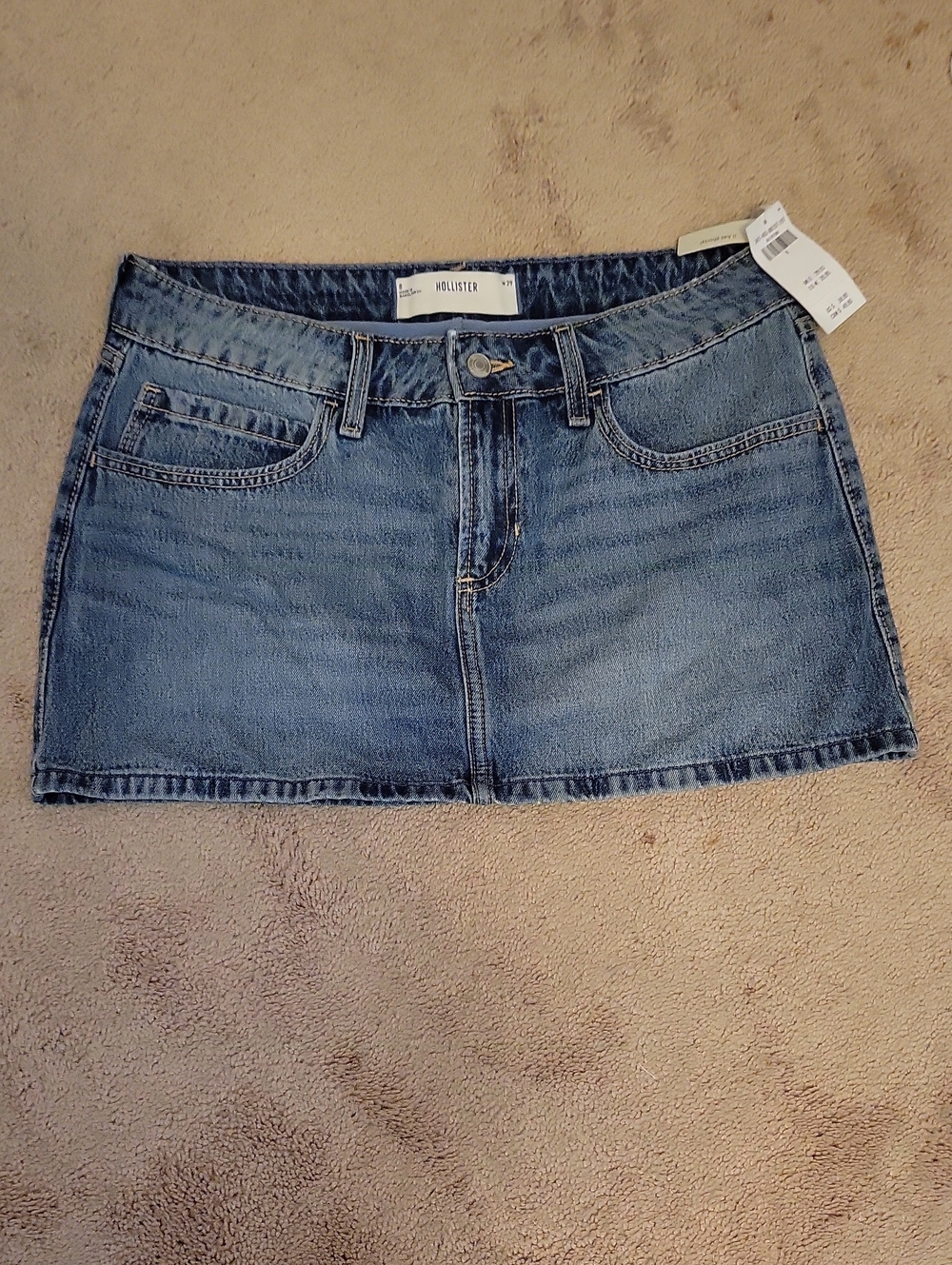 Hollister Medium Blue Denim Mini Skirt